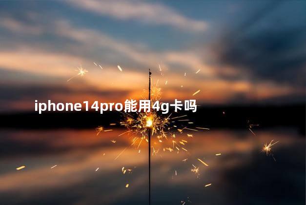 iphone14pro能用4g卡吗 iPhone14Pro能用35W充电器吗